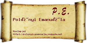 Polónyi Emanuéla névjegykártya